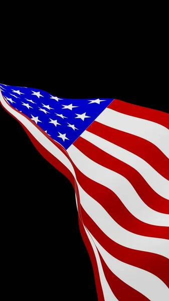 Flagge Der Vereinigten Staaten Von Amerika Auf Dunklem Hintergrund Schwenkend — Stockfoto