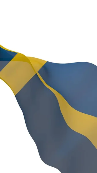 Sveriges Flagga Officiell Statssymbol För Konungariket Sverige Ett Blått Fält — Stockfoto