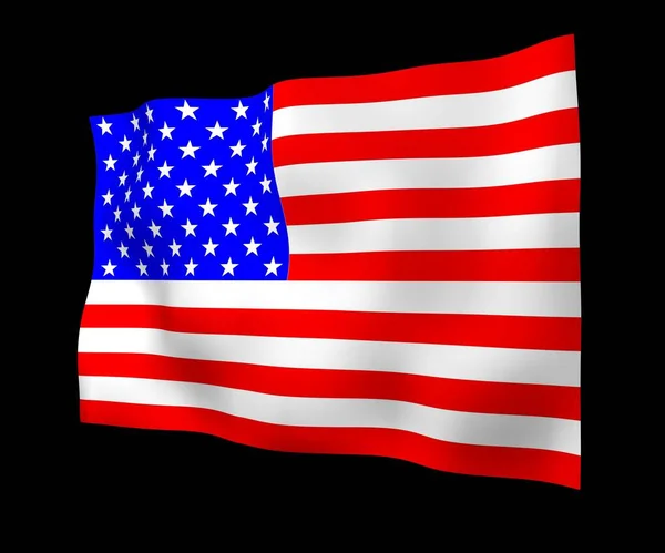 Waving Flag United States America Dark Background Stars Stripes State — Stock Photo, Image