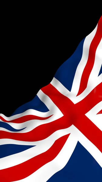 Waving Flag Great Britain Dark Background British Flag United Kingdom — Stock Photo, Image