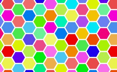 Petek çok renkli, çok renkli. Biyometrik geometri. 3d illüstrasyon