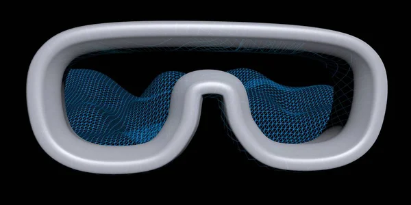 暗い背景にバーチャルリアリティマスクイラスト Vrメガネ技術コンセプト 3Dイラスト — ストック写真