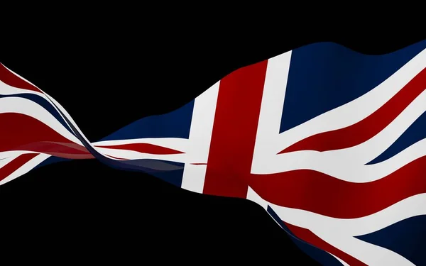 Mávání Vlajkou Velké Británie Temném Pozadí Britská Vlajka Spojené Království — Stock fotografie