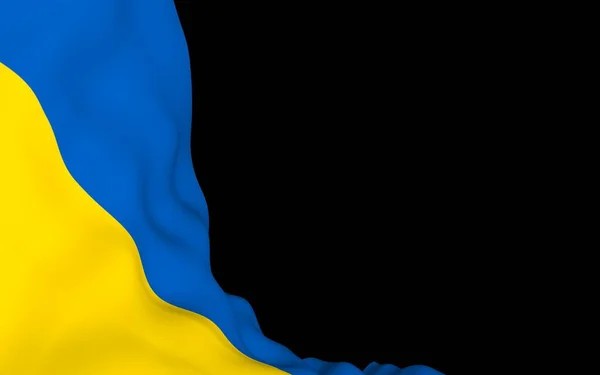 Bandiera Ukraine Uno Sfondo Scuro Bandiera Nazionale Guardiamarina Statale Bicolore — Foto Stock