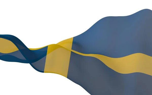 Bandiera Sweden Simbolo Ufficiale Del Regno Svezia Campo Blu Con — Foto Stock