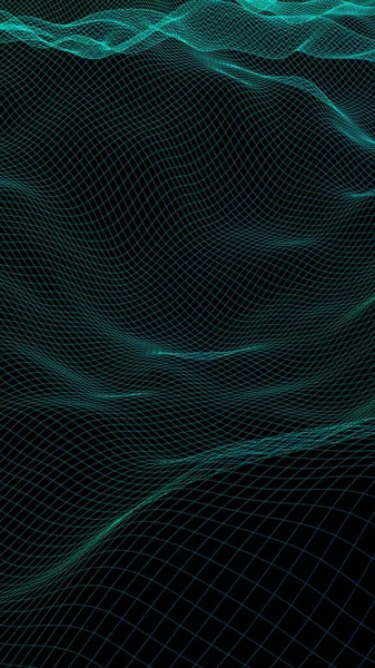 Fundo Paisagístico Abstrato Rede Verde Ciberespaço Rede Tecnologia Ilustração Orientação — Fotografia de Stock