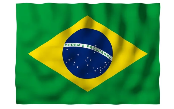 ブラジルの旗を振っています Ordem プログレッソ 秩序と進歩 ジャネイロ 南アメリカ 状態の記号です イラストレーション — ストック写真