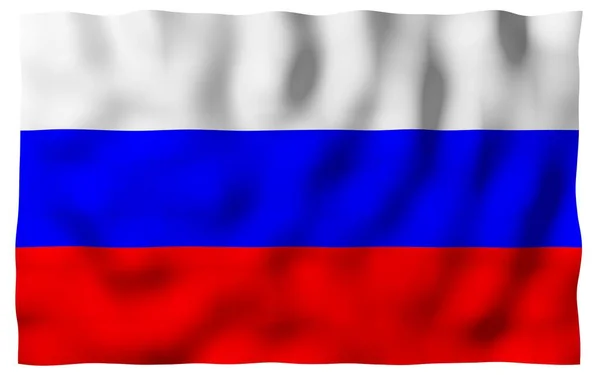 Waving Flag Russian Federation National State Symbol Russia Illustration — Stock Photo, Image