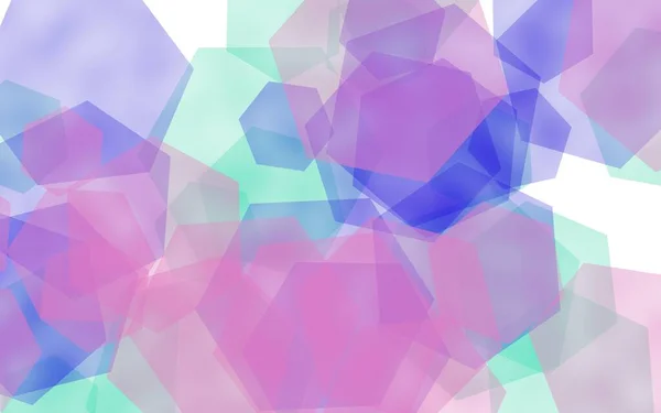 Multicolored Translucent Hexagons White Background Illustration — Stock Photo, Image