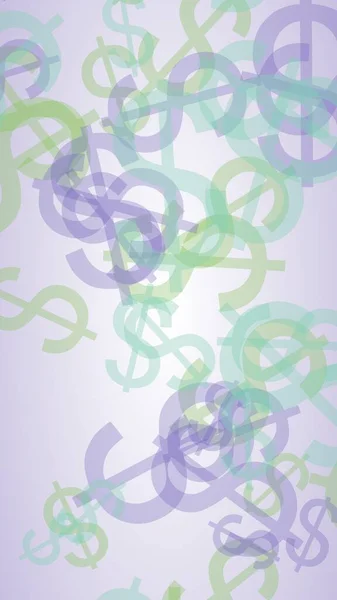 Kolorowe Transparentne Znaki Dolara Białym Tle Ilustracja — Zdjęcie stockowe