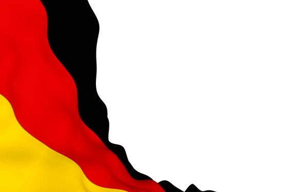 德国国旗 宽格式3D插图 德意志联邦共和国的国家象征 3D渲染 — 图库照片