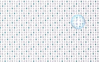 Ethereum kristal ve para beyaz bir arka plan üzerinde. Dijital kripto sembolü. Döviz dalga etkisi, piyasa dalgalanmaları. İş konsepti. 3d illüstrasyon