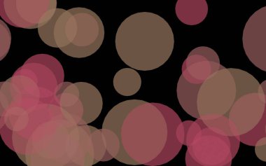 Koyu bir arka plan üzerinde çok renkli yarı saydam daireler. Sarı tonları. 3d illüstrasyon