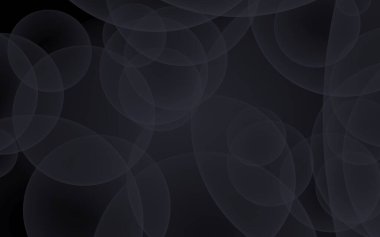 Soyut siyah arkaplan. Koyu şeffaf baloncuklu arkaplan. 3B illüstrasyon