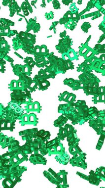 Beyaz arka planda dijital para birimi sembolü Bitcoin. Bitcoin düşüşü. Sanal ekranda kripto para birimi grafiği. İş, finans ve teknoloji kavramı. 3B illüstrasyon