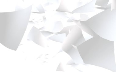 Uçan kağıtlar beyaz arka planda izole edilmiş. Soyut para havada uçuşuyor. 3d illüstrasyon