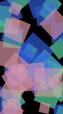 Koyu arkaplanda çok renkli yarı şeffaf altıgenler. Dikey görüntü yönlendirmesi. 3B illüstrasyon