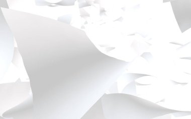 Uçan kağıtlar beyaz arka planda izole edilmiş. Soyut para havada uçuşuyor. 3d illüstrasyon