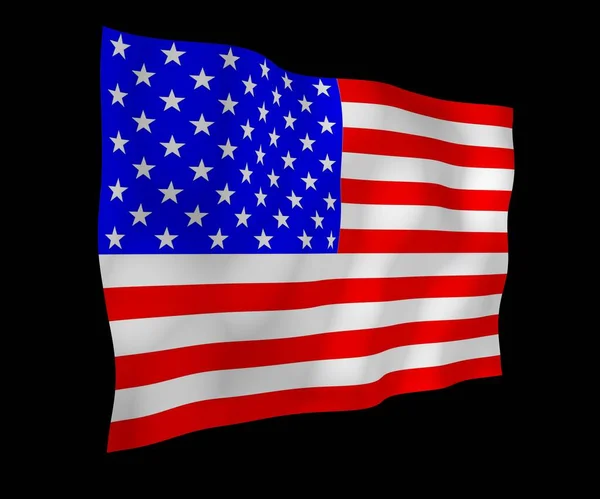 Viftande Flagga Usa Mörk Bakgrund Stjärnor Och Ränder Delstatssymbol För — Stockfoto