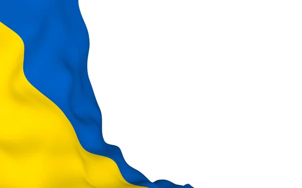 Флаг Украины Белом Фоне Государственный Флаг Флаг Штата Синий Желтый — стоковое фото