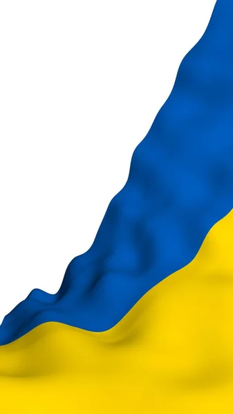 Ukrainas Flagga Vit Bakgrund Nationell Flagga Och Delstat Blå Och — Stockfoto