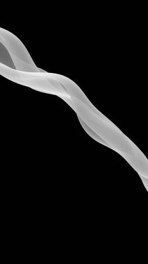 Soyut gri dalga. Raster hava arka plan. Parlak gri şerit koyu arka plan üzerinde. Gri eşarp. Soyut gri duman. 3D çizim