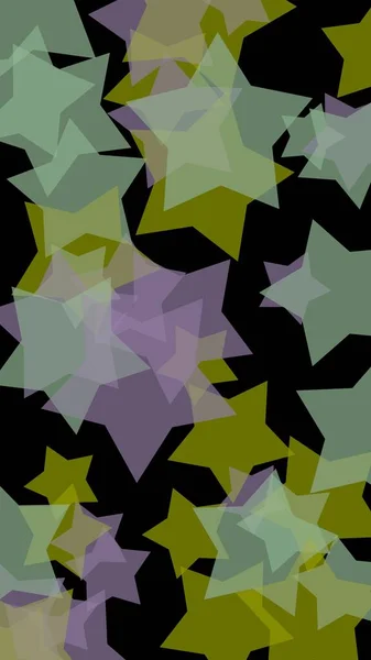 Mehrfarbige Transluzente Sterne Auf Dunklem Hintergrund Vertikale Bildorientierung Illustration — Stockfoto