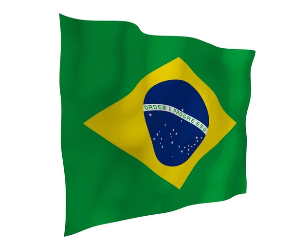 Flagge Brasiliens Schwenkend Ordem Progresso Ordnung Und Fortschritt Rio Janeiro — Stockfoto