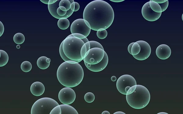 暗い背景緑のメッシュバブル バブルとテクスチャ 3Dイラスト — ストック写真