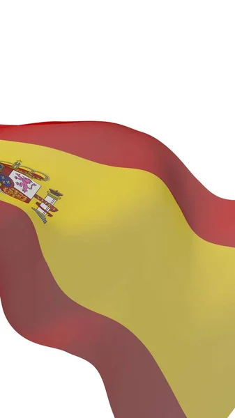 The flag of Spain. Official state symbol of the Kingdom of Spain. Concept: web, sports pages, language courses, travelling, design elements. 3d illustration