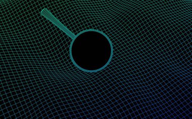 Karanlık bir arka planda soyut bir manzara. Şablon hazır. Siber uzay şebekesi. Modelleme. Merhaba teknoloji ağı. İnterneti arayın. 3B illüstrasyon