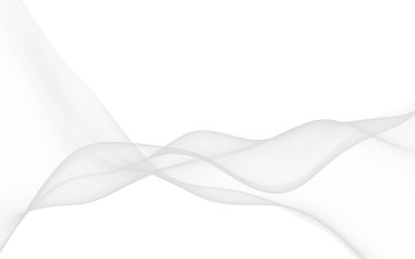 Beyaz soyut arka plan. Dalgalanan beyaz eşarp. Rüzgarın beyaz kumaşında sallanıyor. 3B illüstrasyon