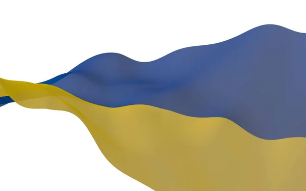 Ukrajinská Vlajka Bílém Pozadí Národní Vlajka Státní Praporčík Modrá Žlutá — Stock fotografie