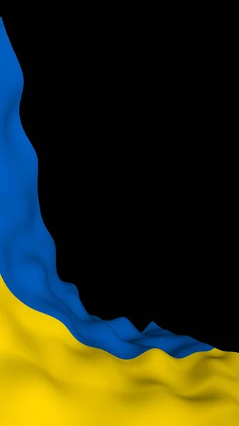 Ukrainas Flagga Mörk Bakgrund Nationella Flaggan Och Staten Ensign Blå — Stockfoto