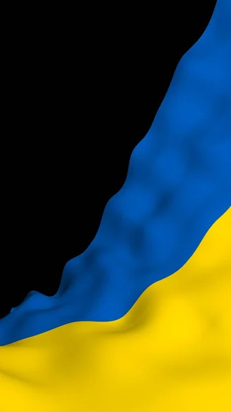 Ukrainas Flagga Mörk Bakgrund Nationella Flaggan Och Staten Ensign Blå — Stockfoto