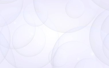 Soyut beyaz arkaplan. Arkaplanda şeffaf kabarcıklar var. 3B illüstrasyon