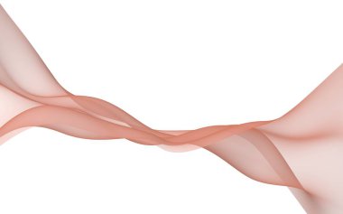 Soyut dalga. Eşarp. Beyaz arka plan üzerinde parlak şerit. Soyut duman. Raster hava arka planı. 3d illüstrasyon