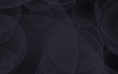 Soyut siyah arkaplan. Koyu şeffaf baloncuklu arkaplan. 3B illüstrasyon