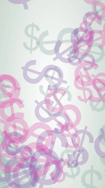 Multicolored Translucent Dollar Signs White Background Red Tones Illustration — Stock Photo, Image