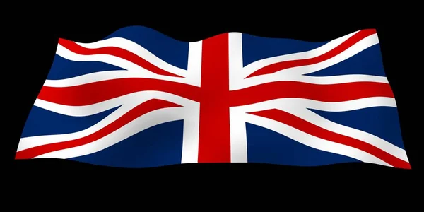 Waving Flag Great Britain Dark Background British Flag United Kingdom — Stock Photo, Image