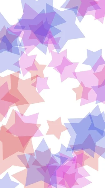 Multicolored Translucent Stars White Background Vertical Image Orientation Illustration — Stock Photo, Image