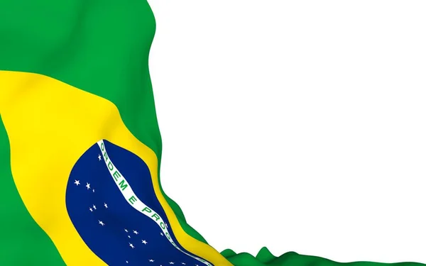 Flagge Brasiliens Schwenkend Ordem Progresso Ordnung Und Fortschritt Rio Janeiro — Stockfoto