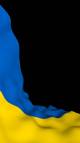 Drapeau Ukraine Sur Fond Sombre Drapeau National Enseigne État Bicolore — Photo