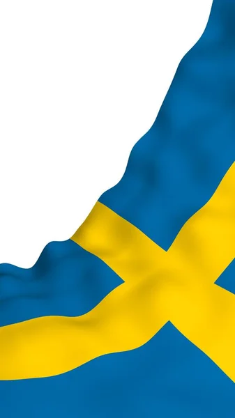 Bandera Suecia Símbolo Estatal Oficial Del Reino Suecia Campo Azul — Foto de Stock
