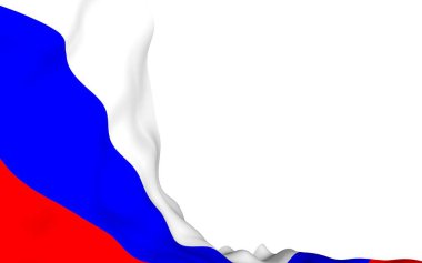 Rusya Federasyonu bayrağını sallıyor. Ulusal. Rusya'nın devlet sembolü. 3d illüstrasyon