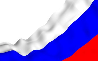 Rusya Federasyonu bayrağını sallıyor. Ulusal. Rusya'nın devlet sembolü. 3d illüstrasyon