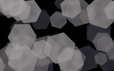 Koyu arka plan üzerinde gri yarı saydam altıgenler. Yeşil tonları. 3d illüstrasyon