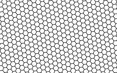 Beyaz arka planda siyah bal peteği. Çokgenin perspektif görüntüsü bal peteğine benziyor. İzometrik geometri. 3B illüstrasyon