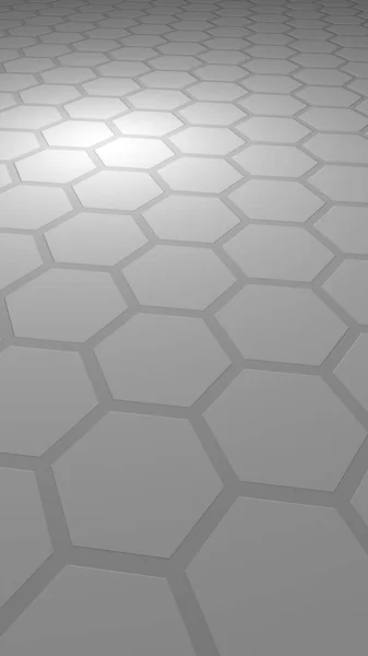 Honeycomb Gray Background Perspective View Polygon Look Honeycomb Extruded Bump — Stock Photo, Image