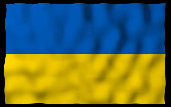 Flag Ukraine Dark Background National Flag State Ensign Blue Yellow — Stock Photo, Image